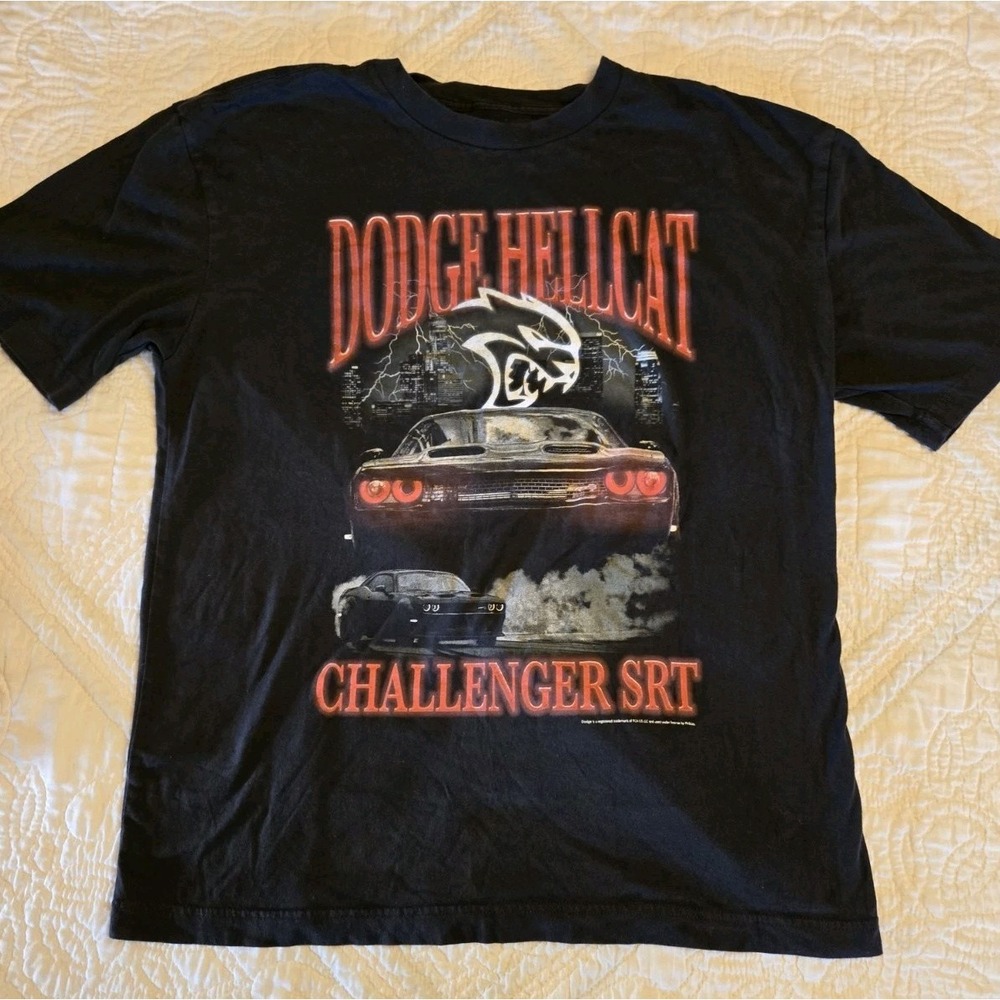 Dodge Hellcat Hollister Shirt Mens Medium Black Challenger SRT Tee Car Tagless M